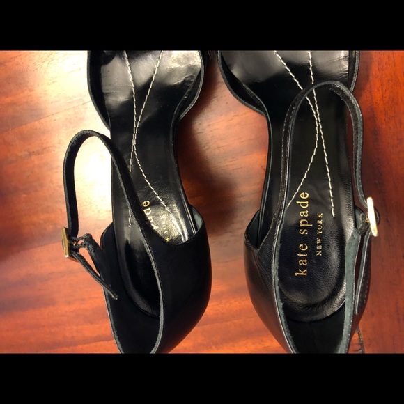 Kate Spade Black Beguile heels with feather. - Picture 5 of 7